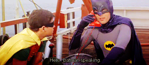 Batman on the phone