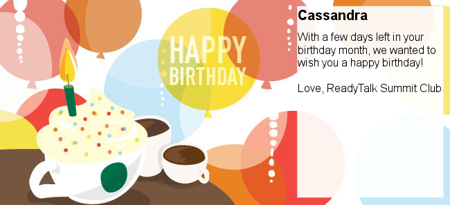 ReadyTalk Summit Club birthday card